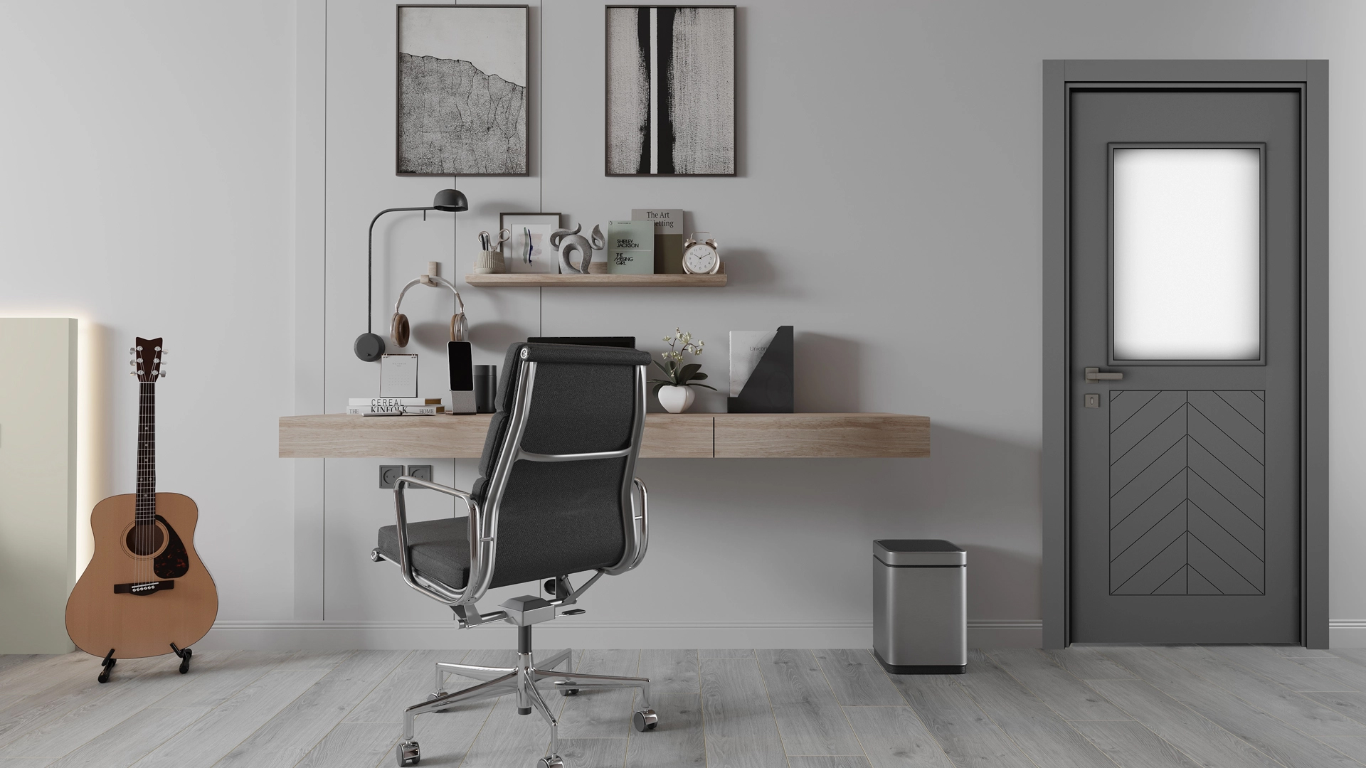 VARIODOR FISHBONE HAKİ GRİ PVC KAPI