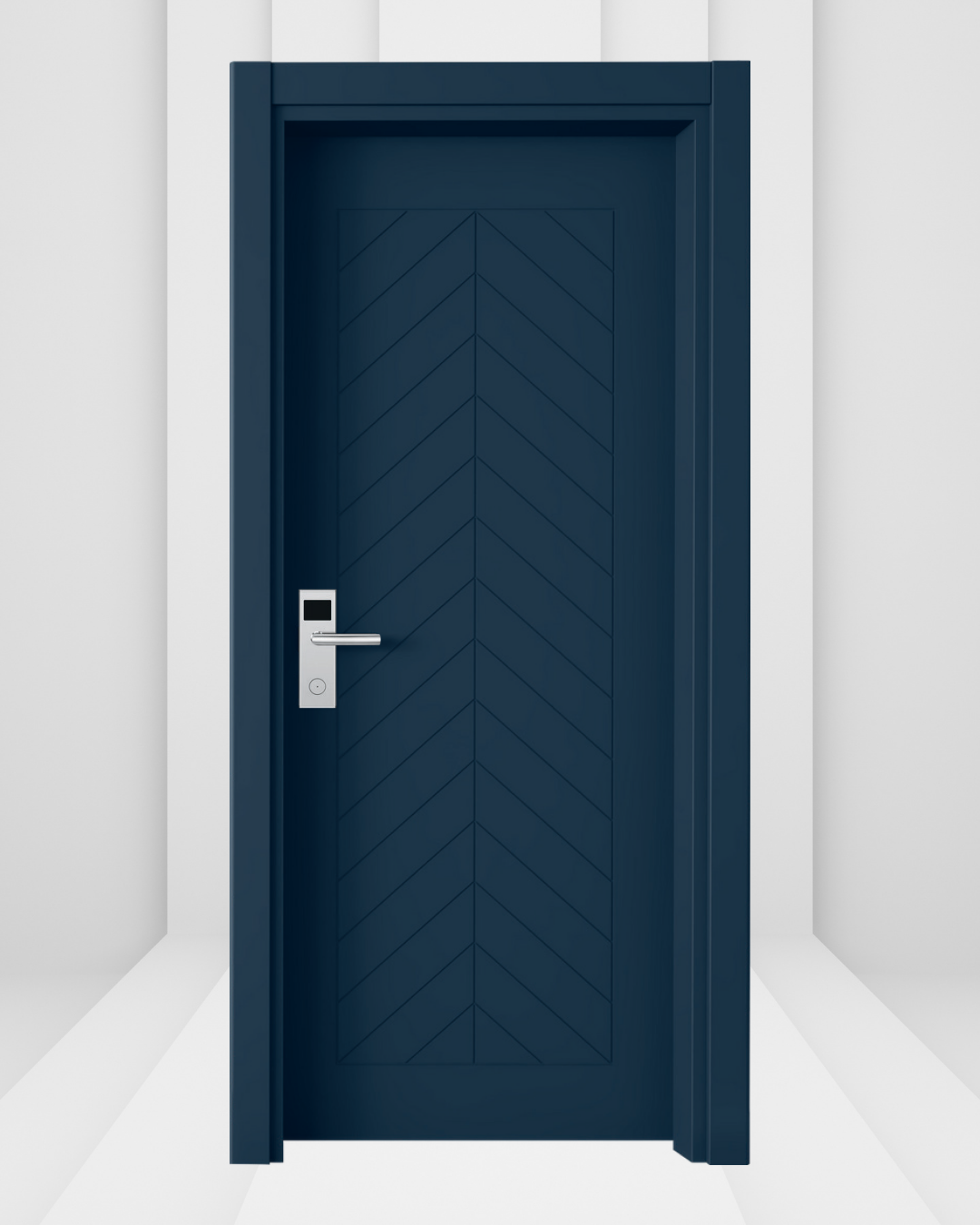 VARİODOR FISHBONE BELİZE MAVİ PVC KAPLI YANGINA DAYANIKLI PREMİUM KAPI, FISHBONE BELİZE MAVİ