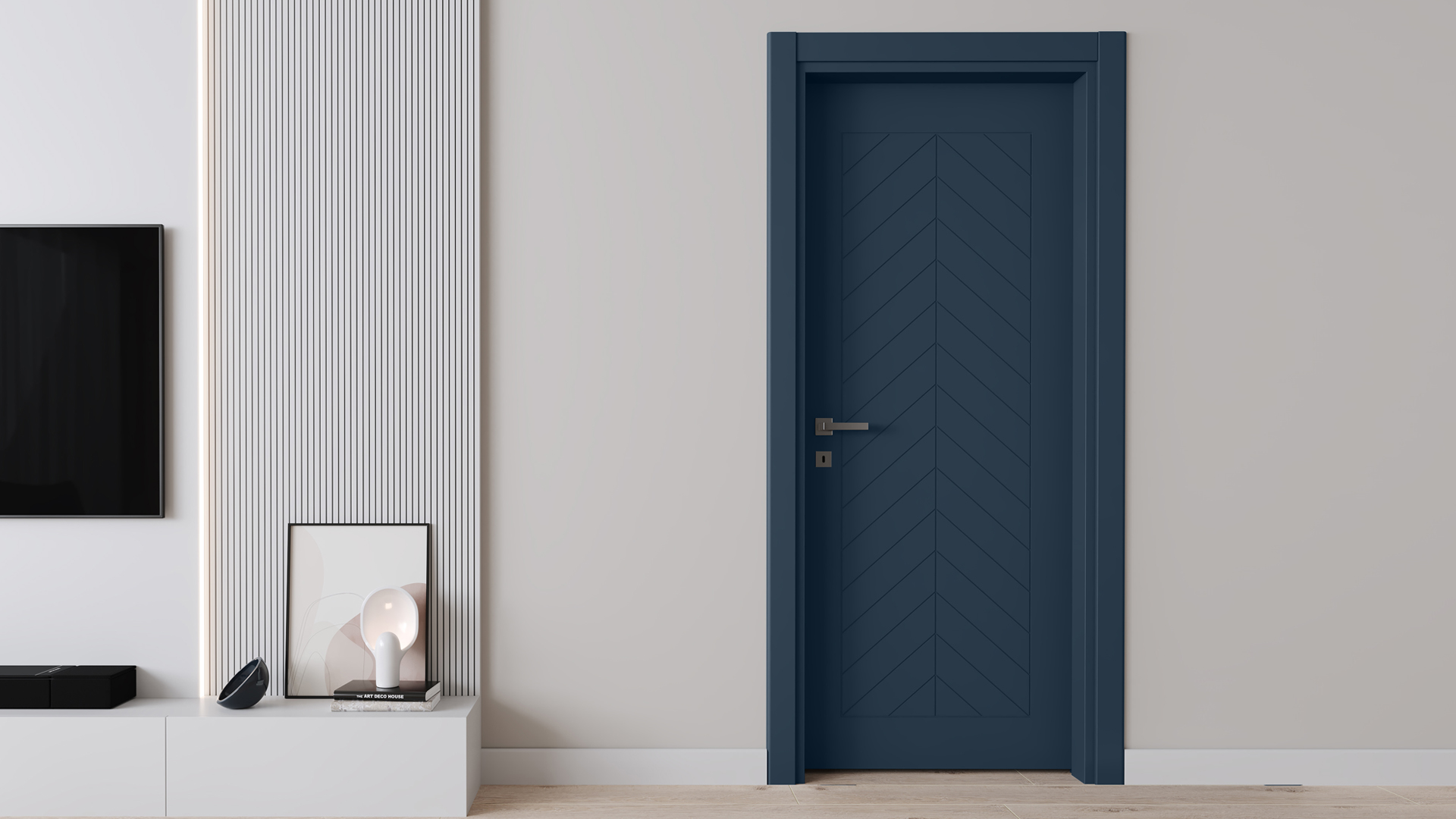 VARIODOR FISHBONE BELİZE MAVİ PVC KAPI