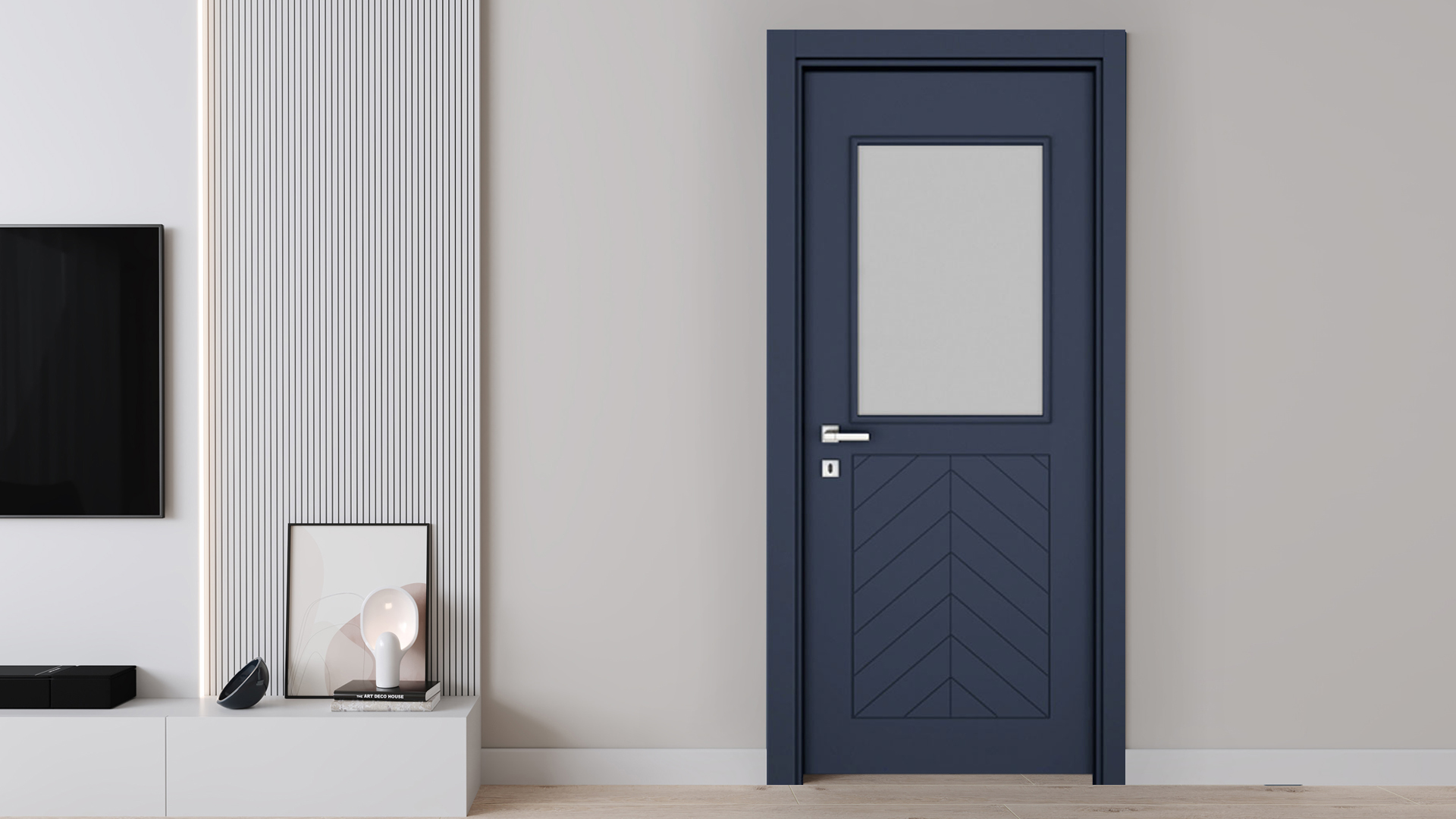 VARIODOR FISHBONE BELİZE MAVİ PVC KAPI