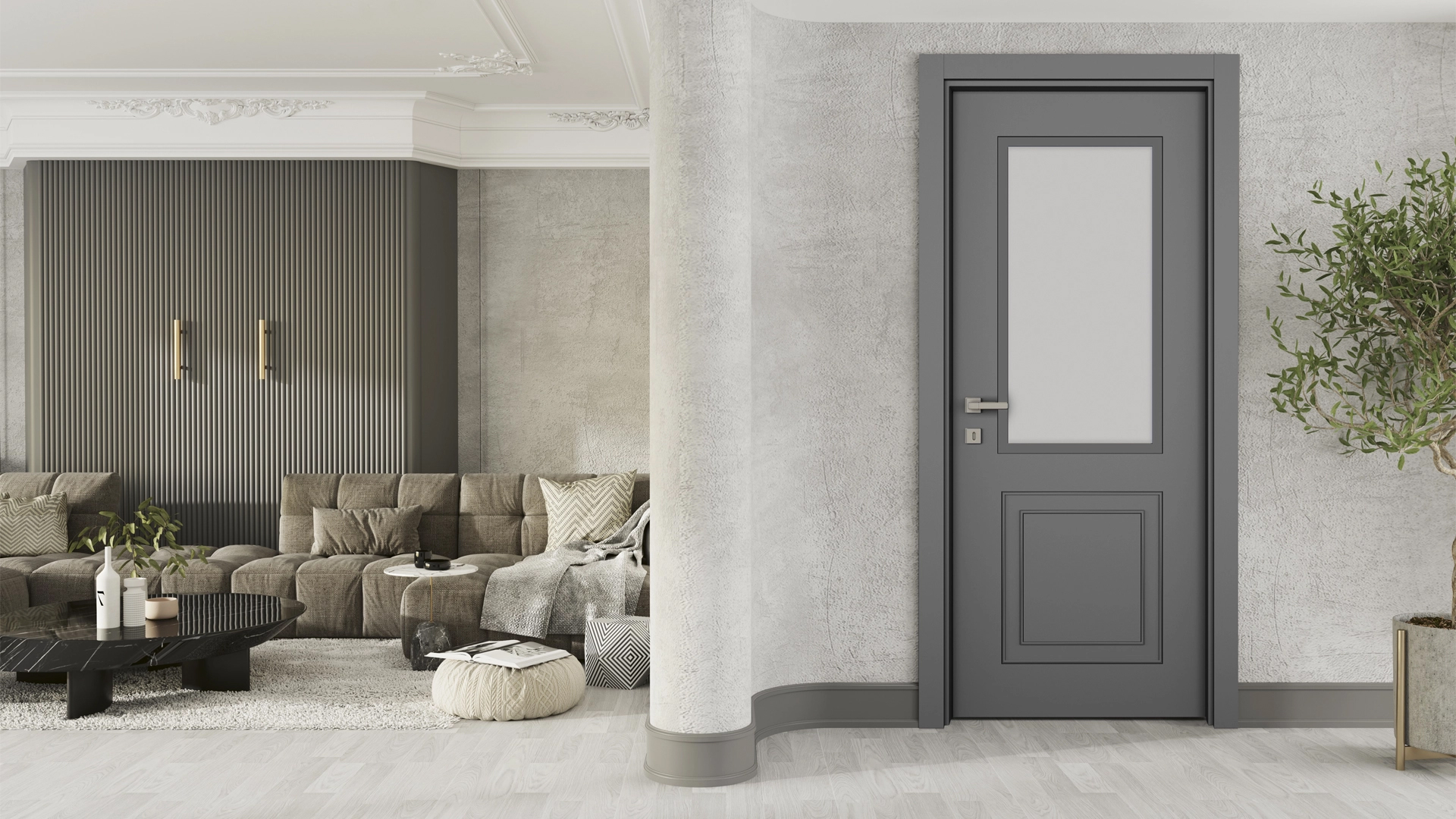 VARIODOR LUXURY HAKİ GRİ PVC KAPI