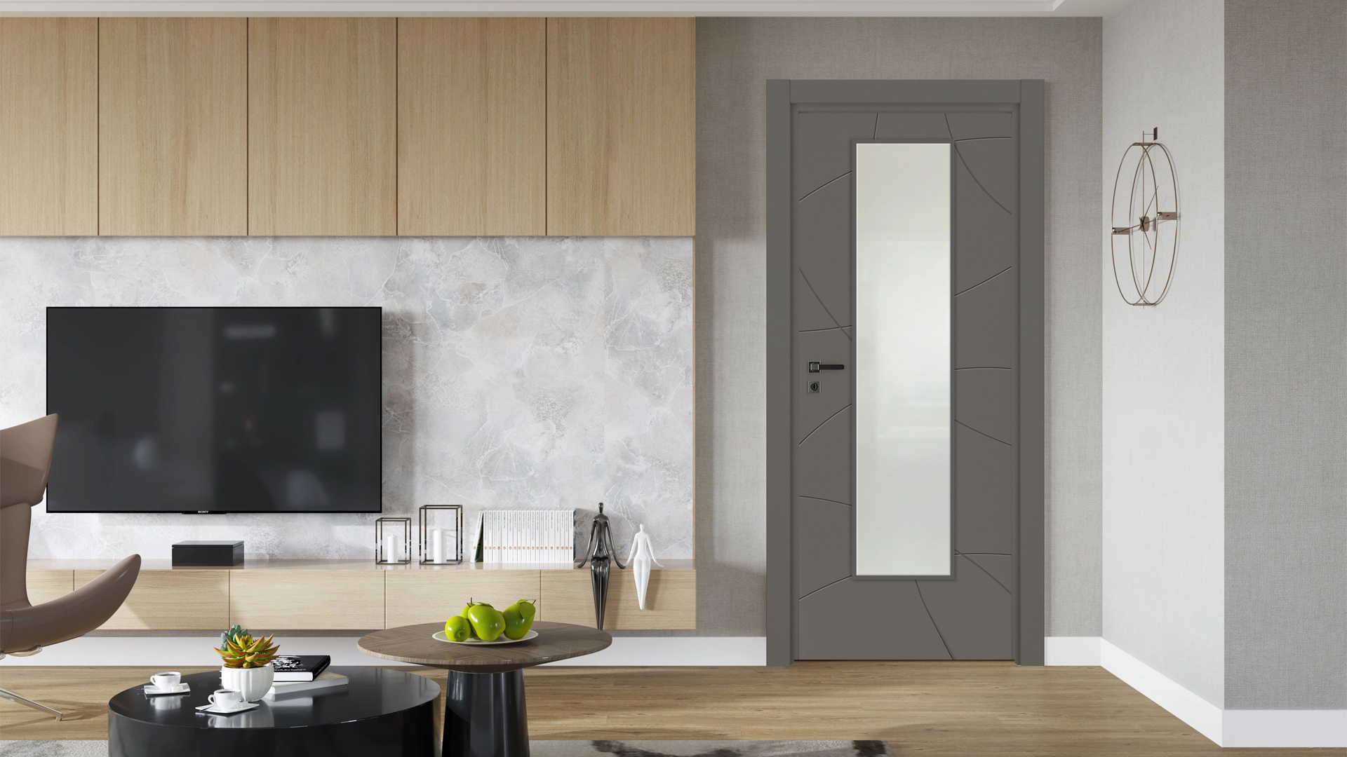 VDA-100 MODERN ANTRASİT PVC KAPI