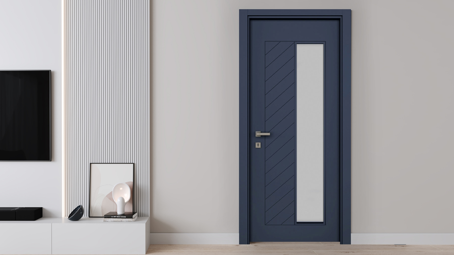 VARIODOR FISHBONE BELİZE MAVİ PVC KAPI