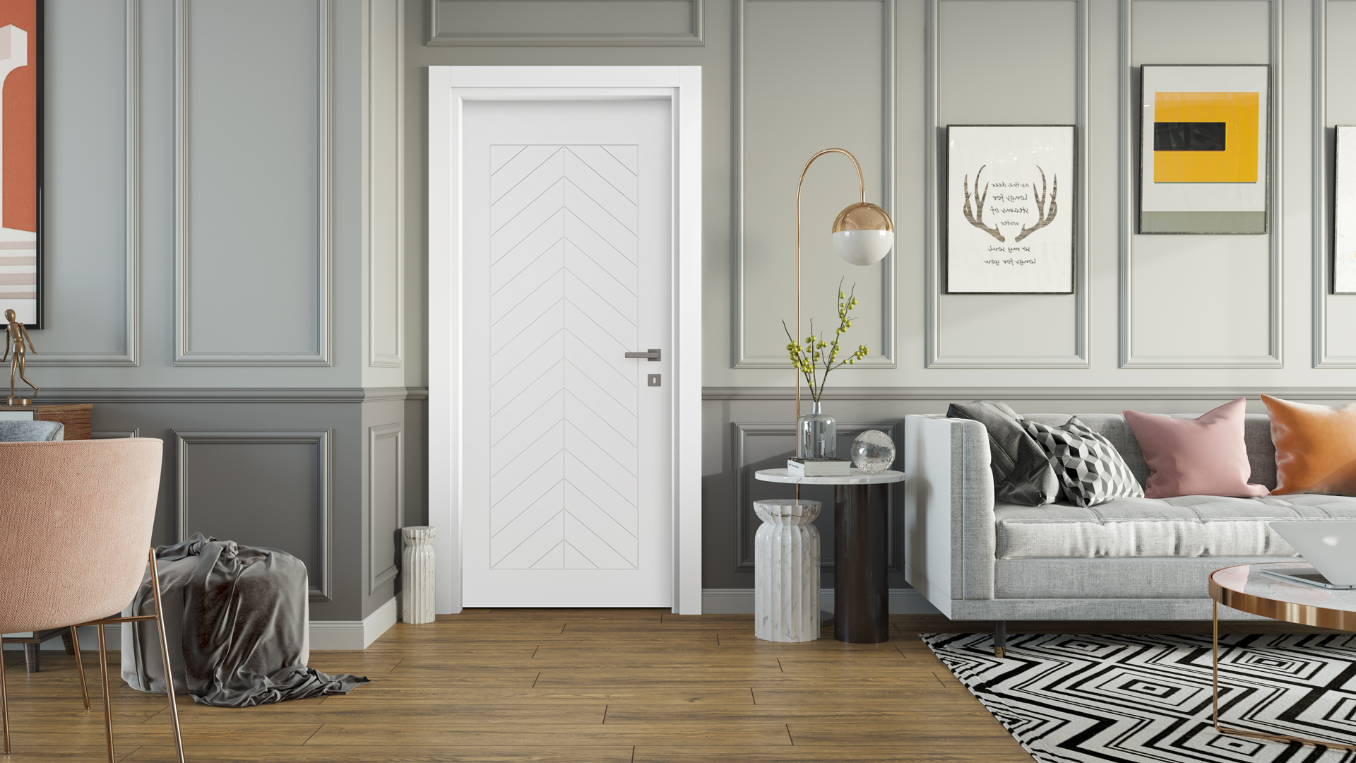 VARIODOR FISHBONE LAKE BEYAZ PVC KAPI