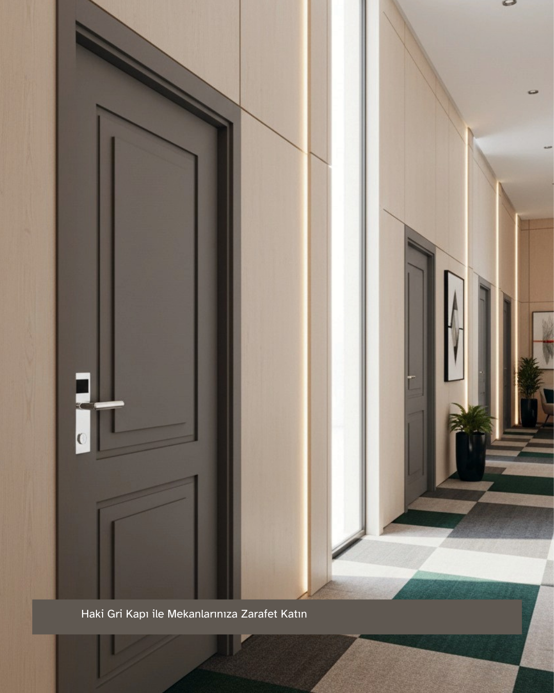 VARİODOR STEP HAKİ GRİ PVC KAPLI YANGINA DAYANIKLI PREMİUM, STEP HAKİ GRİ